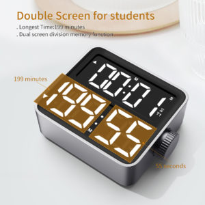 Digital Dual Kitchen Timer, Cooking Timer, Dual Count Up ＆ Down Timer with Magnetic Back, Large Display, Adjustable Volume and Flashing Alarm Light, ON/Off Switch Stopwatch, Battery Included